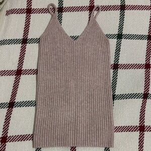 American Eagle Outfitters Ribbed Knit Top in Light Pink